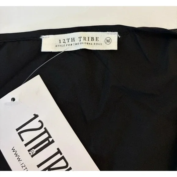 12th Tribe Dress Womens Medium Mini with Maxi Lace Overlay Whimsygoth‎ Boho NEW - Picture 4 of 8